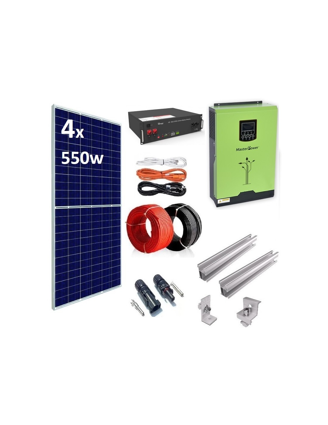 KIT SOLAR FOTOVOLTAICO LITIO DE 3500 Wh AISLADO A LA RED ELÉCTRICA -  Sialsolhome